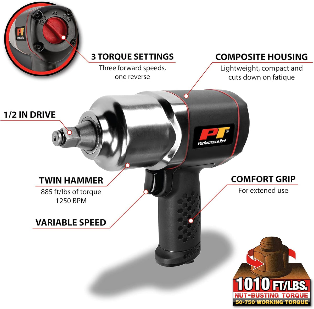 1/2-Inch Composite Impact Wrench Pack of 2 P310499