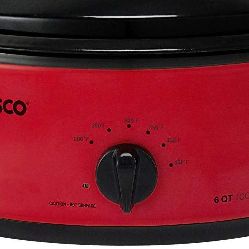 Red 6-Quart Roaster Oven with Black Lid N559766