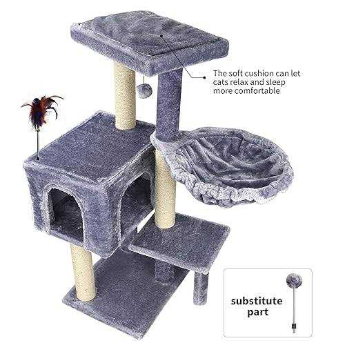 Cat Tree with Scratching Toy Grey Y623821
