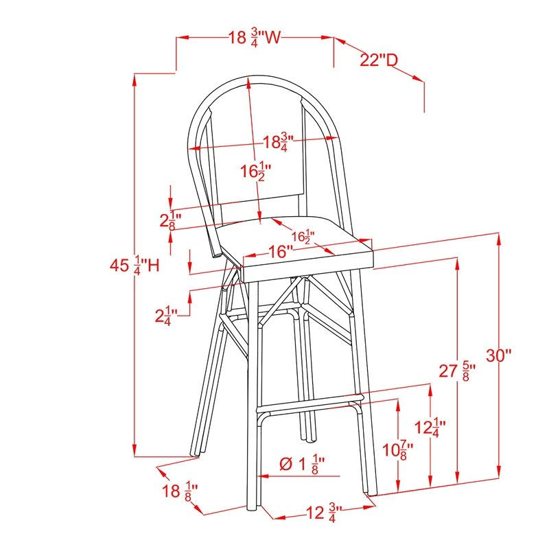 Yellow Aluminum Patio Bar Chairs Set of 2 Q10121