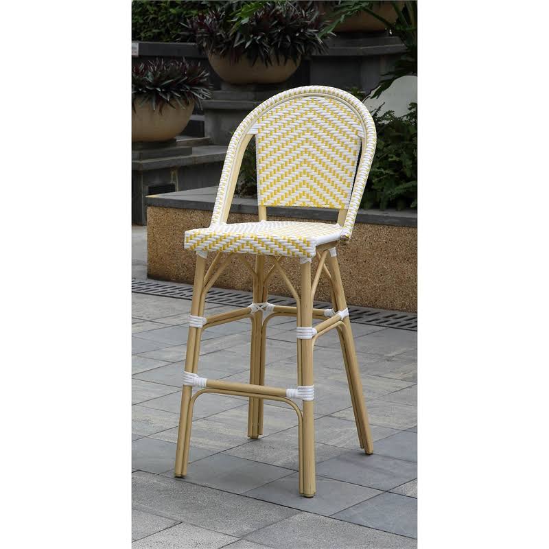 Yellow Aluminum Patio Bar Chairs Set of 2 Q10121