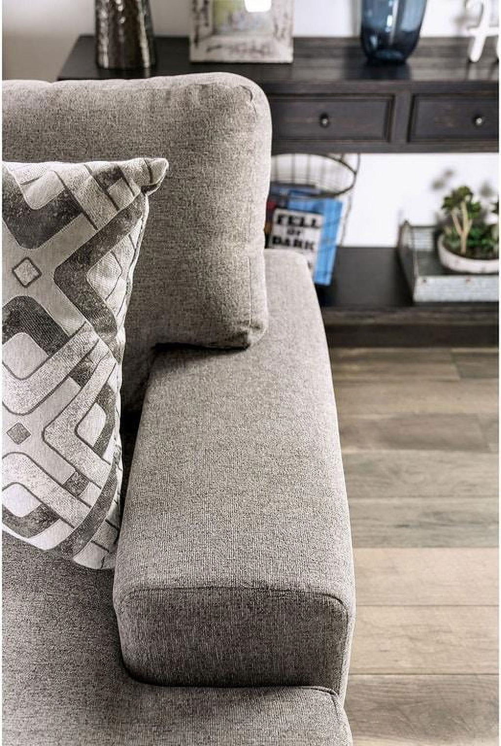 Light Gray Microfiber Sofa N6566