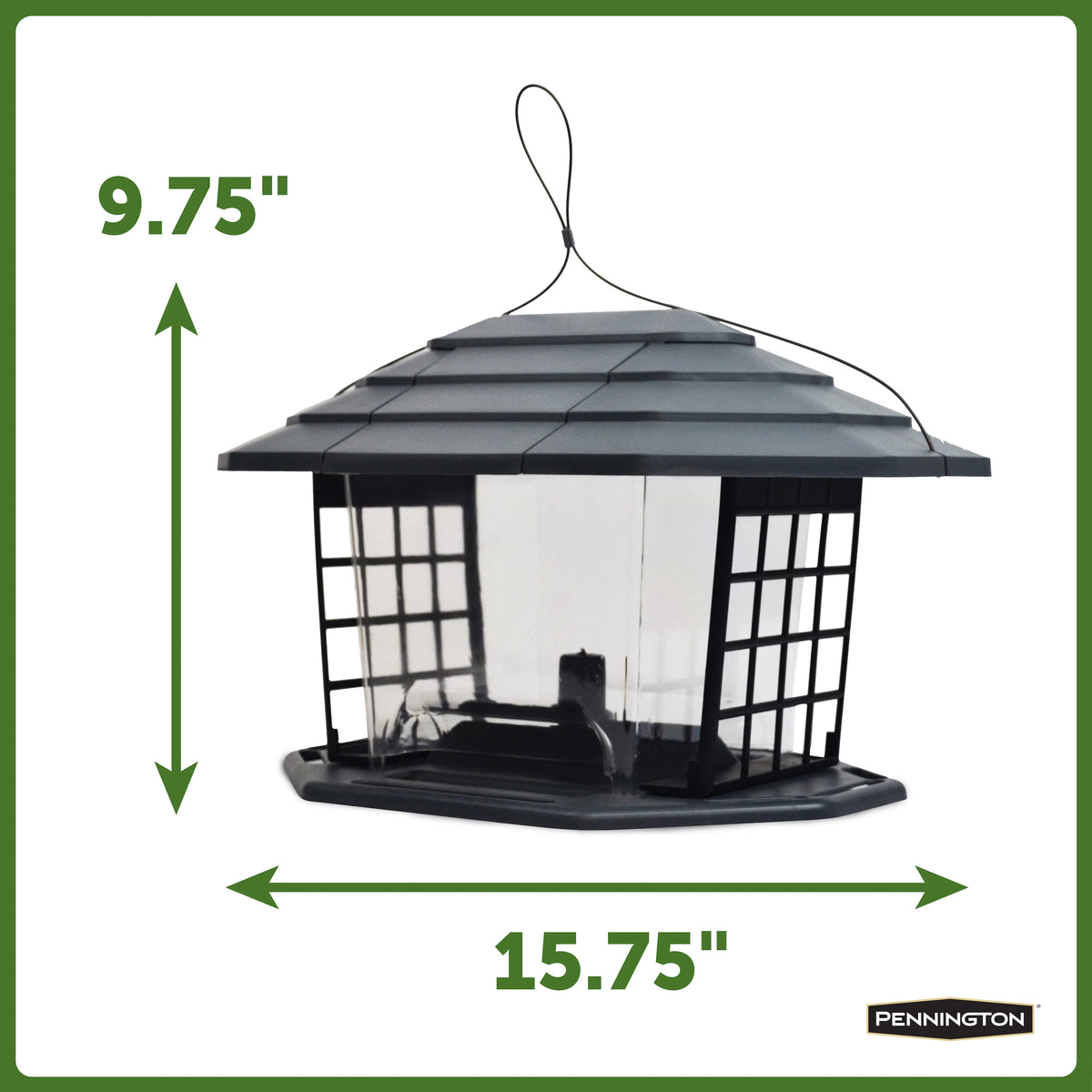 Gray Recycled Resin Wild Bird Hopper Feeder 5 lb. Capacity 2 Pack F38296