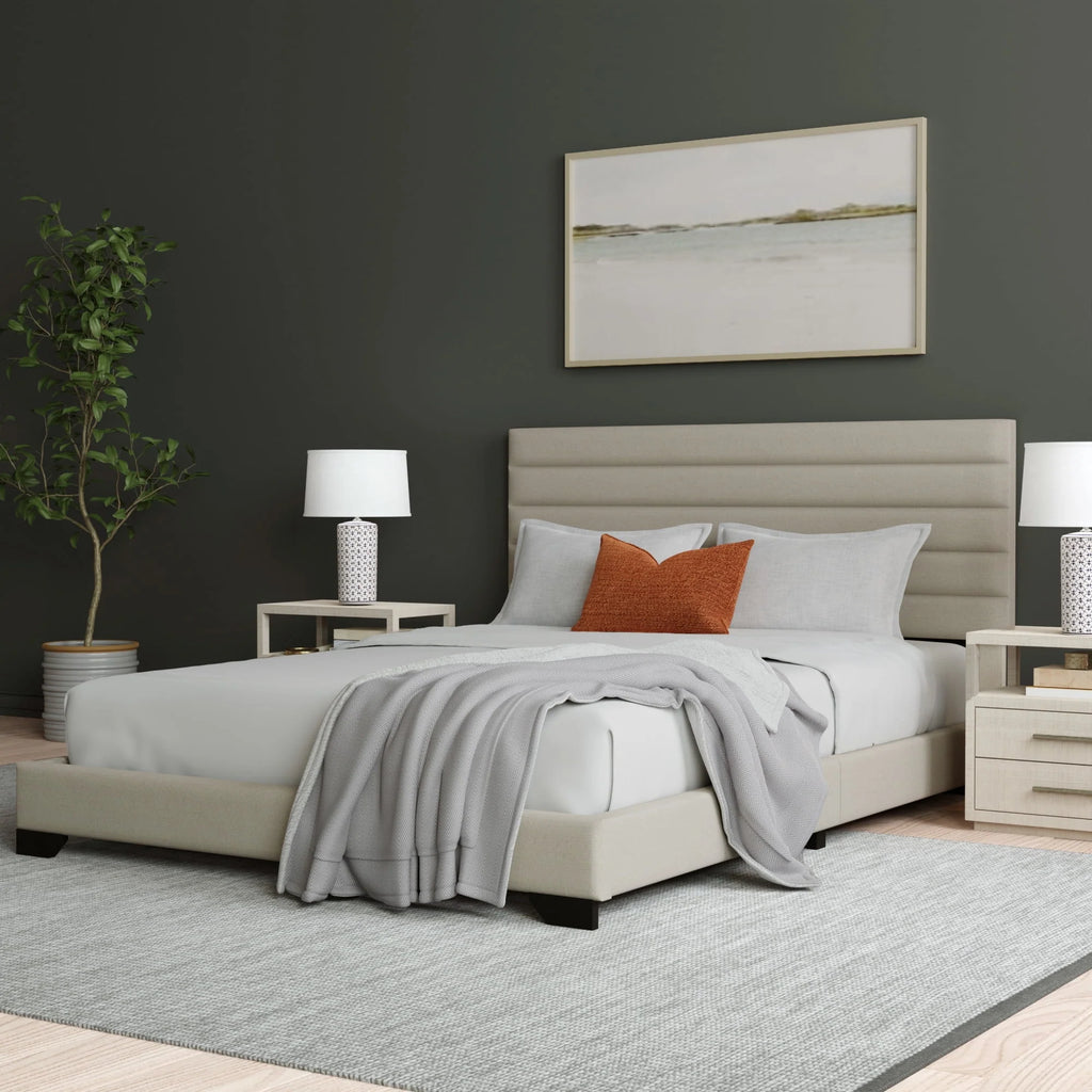 Charcoal Upholstered Queen Platform Bed T6453