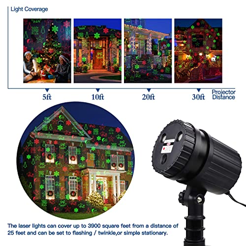8 Patterns Red and Green LED Laser Projector Lights R250106