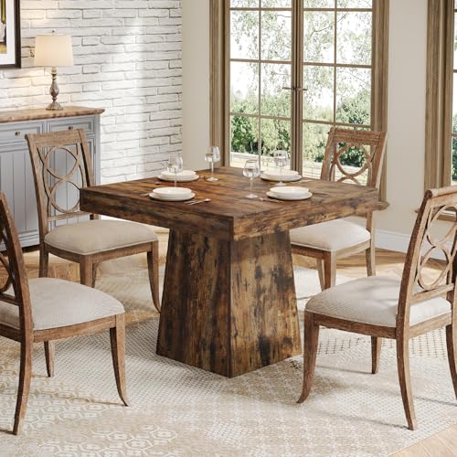 Square Dining Table for 4, 31.5-Inch Pedestal Base Table Y226