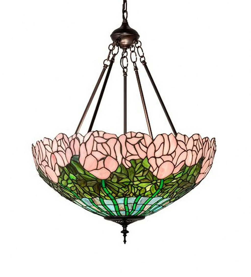 22 Inch Wide Cabbage Rose Inverted Pendant R3188