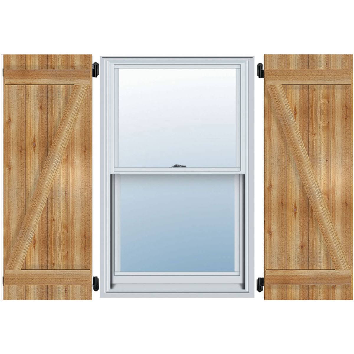 Rough Sawn Western Red Cedar Board-n-Batten Shutters with Z-Bar F30705