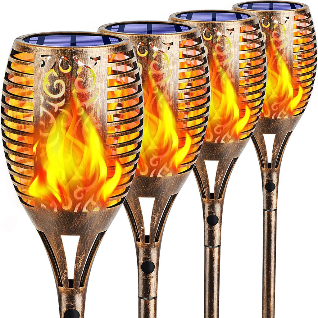 43 LED Flickering Flame Solar Torches Lights, 4 Pack D9737