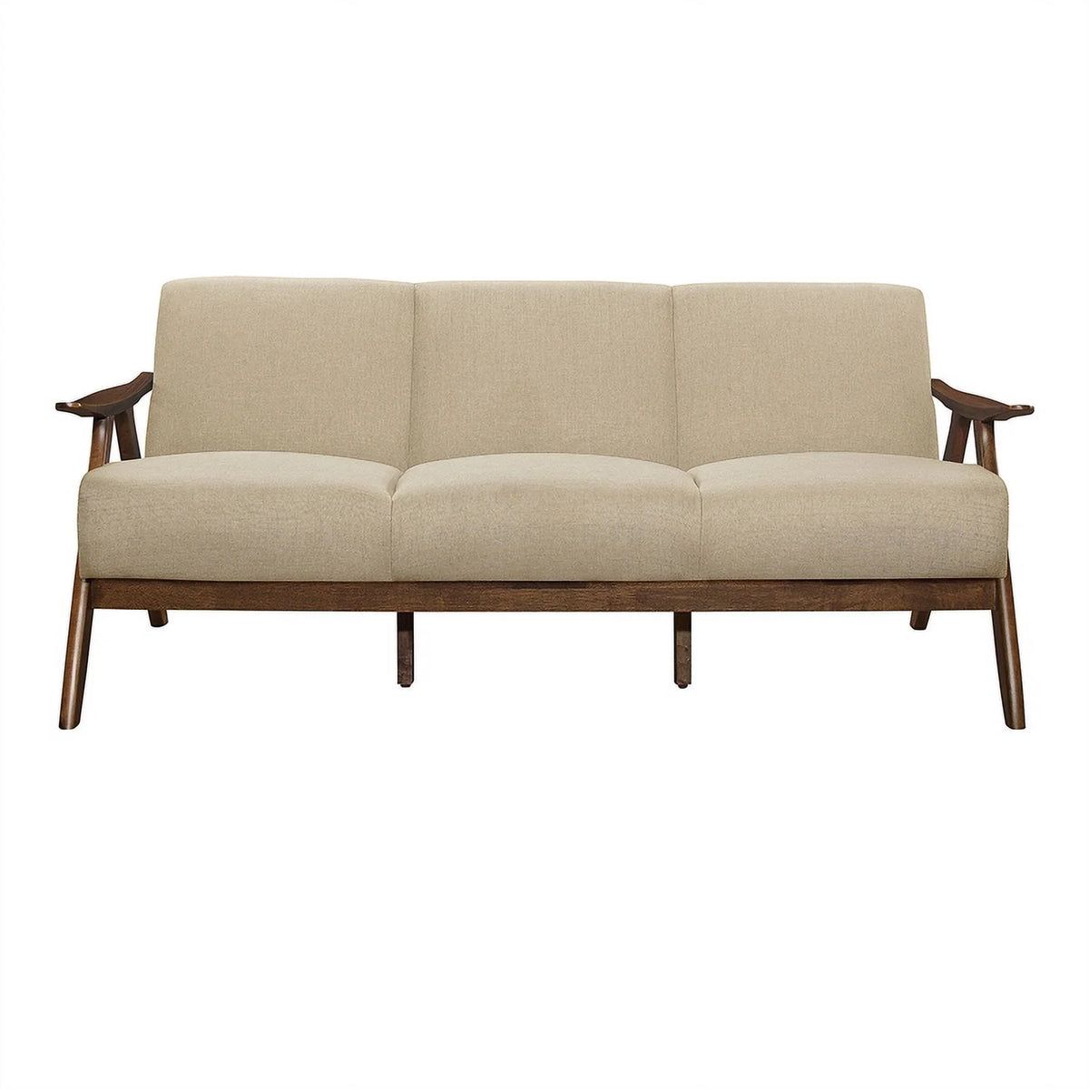 Textured Fabric 2-Piece Upholstered Sofa Set in Light Brown S12643