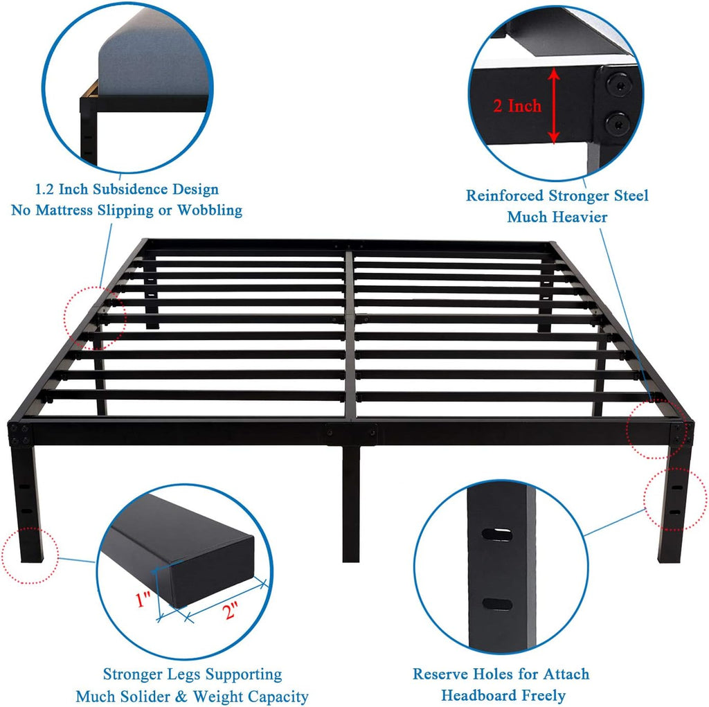 16 Inch Full Size Heavy Duty Steel Platform Bed Frame R991886