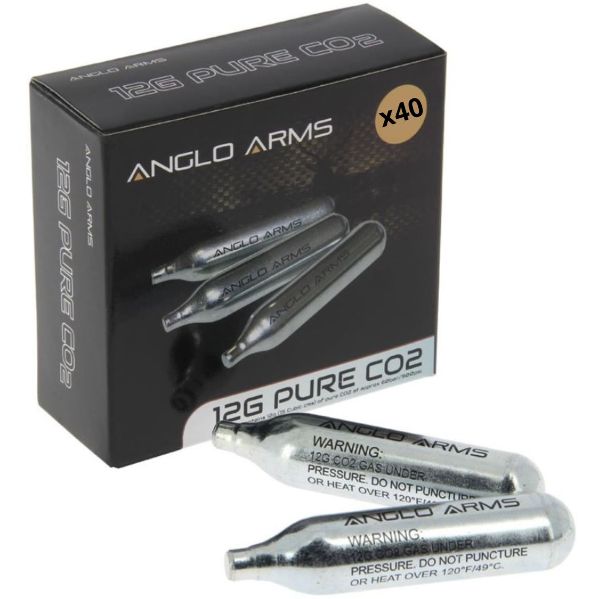 12g Co2 Gas Capsule Airsoft Rifle Pistol Airgun - Pack of 40 X307