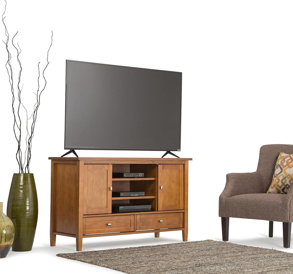 Black Solid Wood TV Media Stand with Storage Cabinet G902601