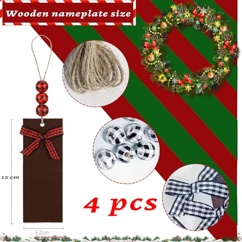 4 Pack Christmas Stockings with Name Tags, 18" Large Non-Woven Xmas Stocking O8670