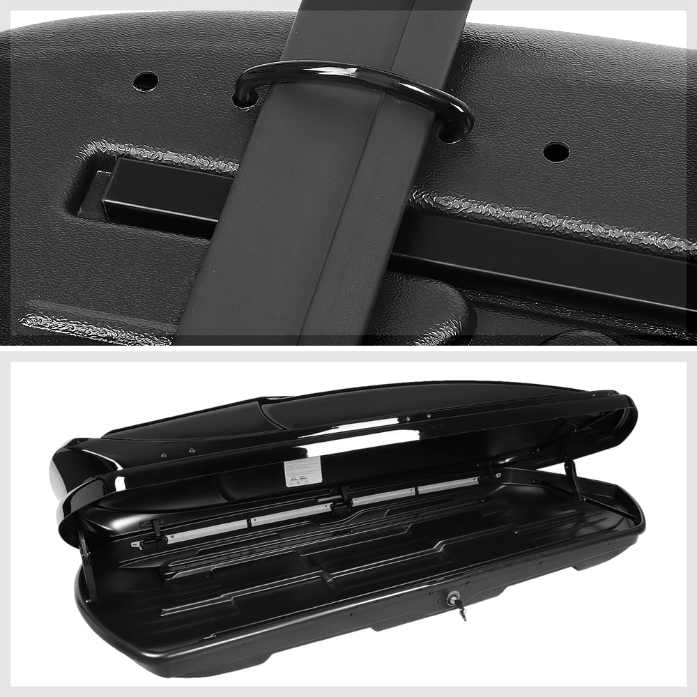 Glossy Cargo Top Carrier Luggage Rooftop Mount Storage Box w/Lock N815411