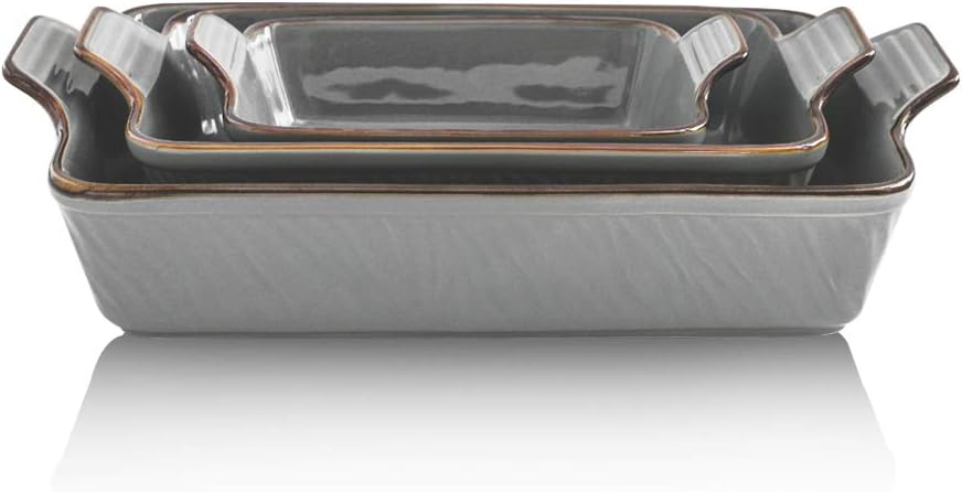 Ceramic Baking Dish Set 9 x 13 Inches 3-Piece X658664