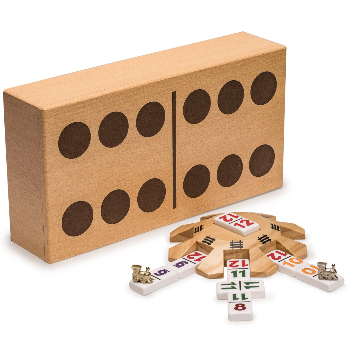 Double 12 Dominoes Set with Wooden Hub and Scorepad F3697