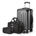 3-Piece Black Luggage Set with 8 Spinner Wheels A49672