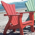 Rustic Red Wash Wood Adirondack Chair X841496