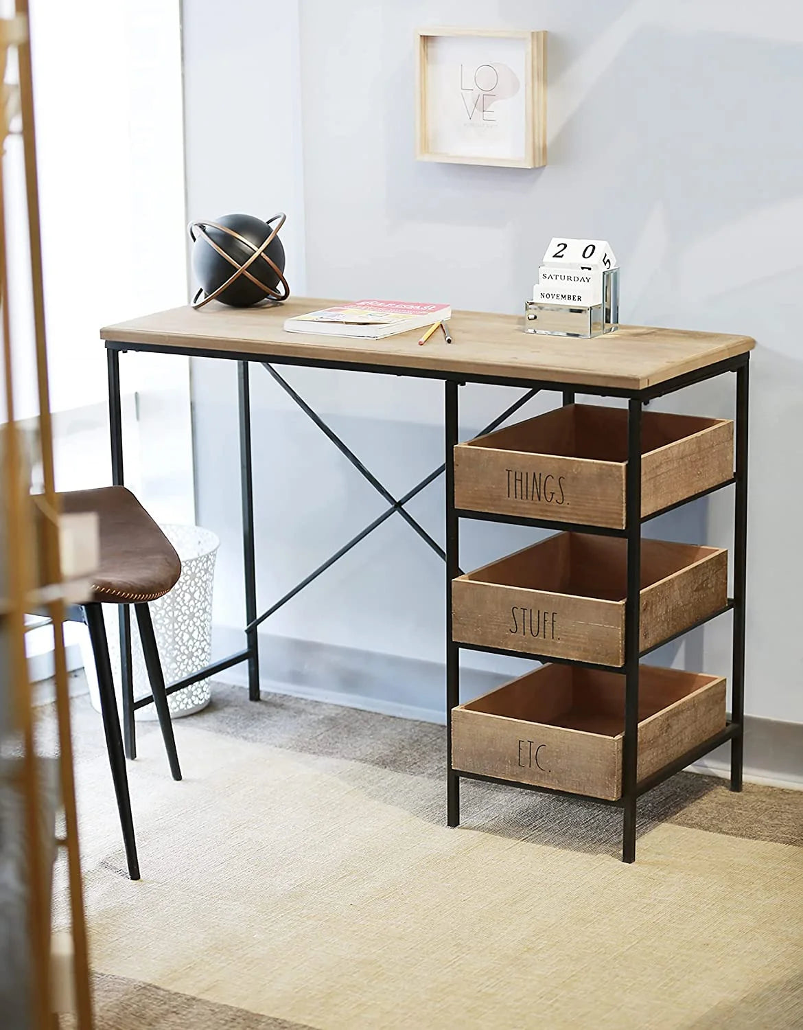 Wood Desk with Drawers B47976