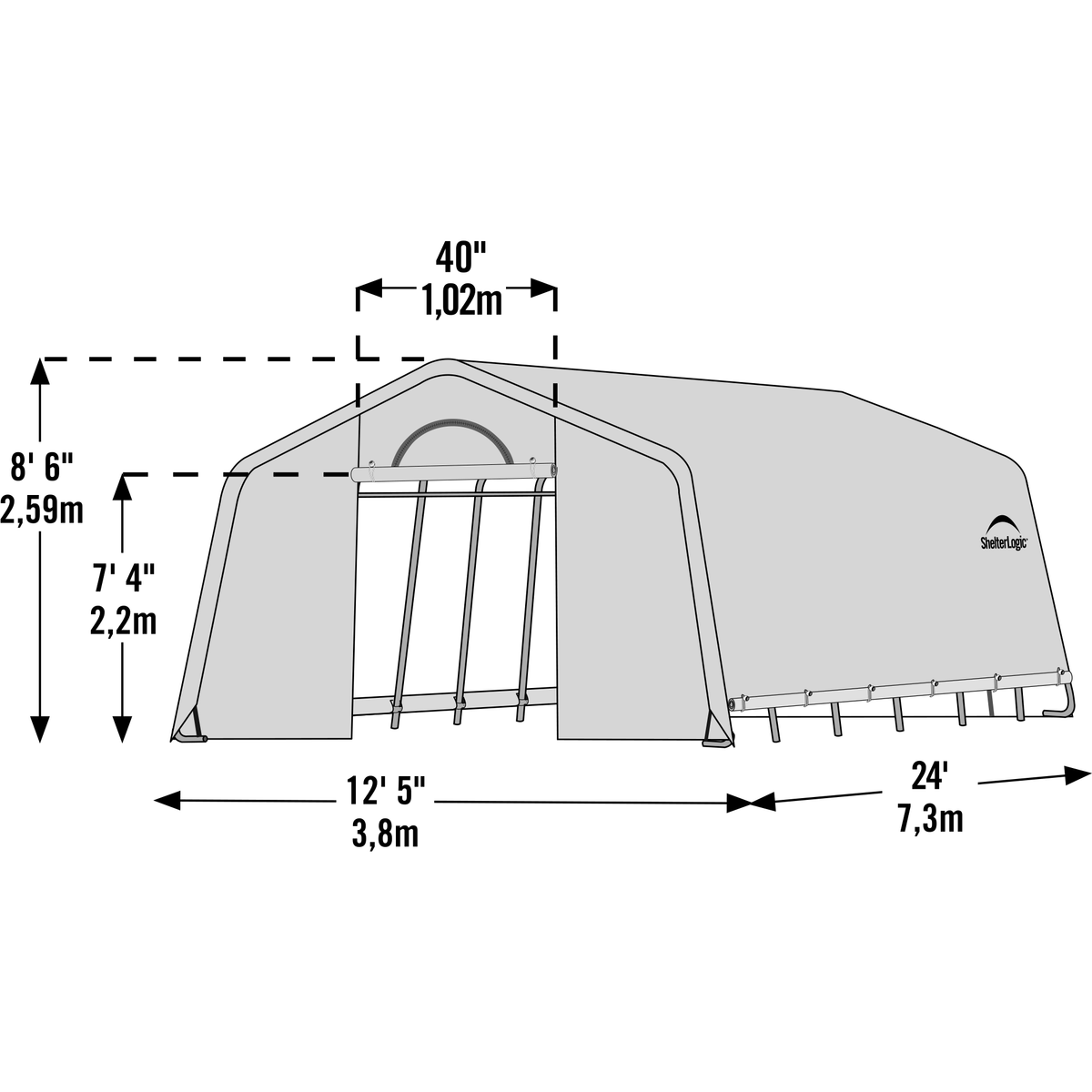 Heavy Duty Greenhouse 12 x 24 x 8 U8674