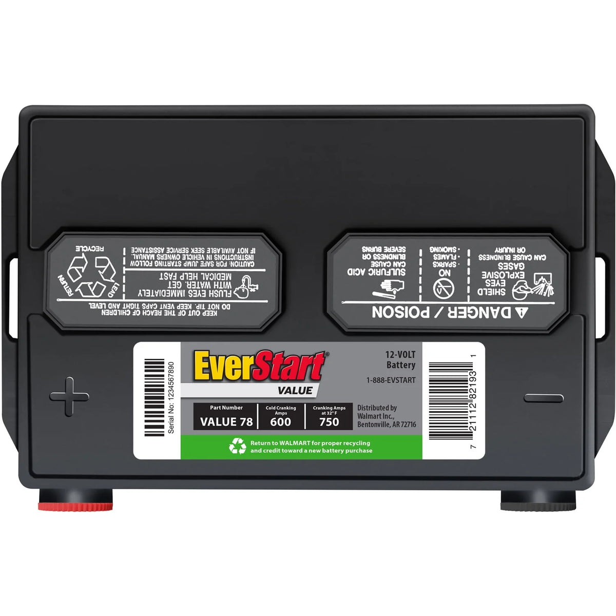 Lead Acid Automotive Battery Group Size 78 12 Volt 600 CCA V2289