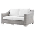 Light Grey Rattan Loveseat Sofa B977