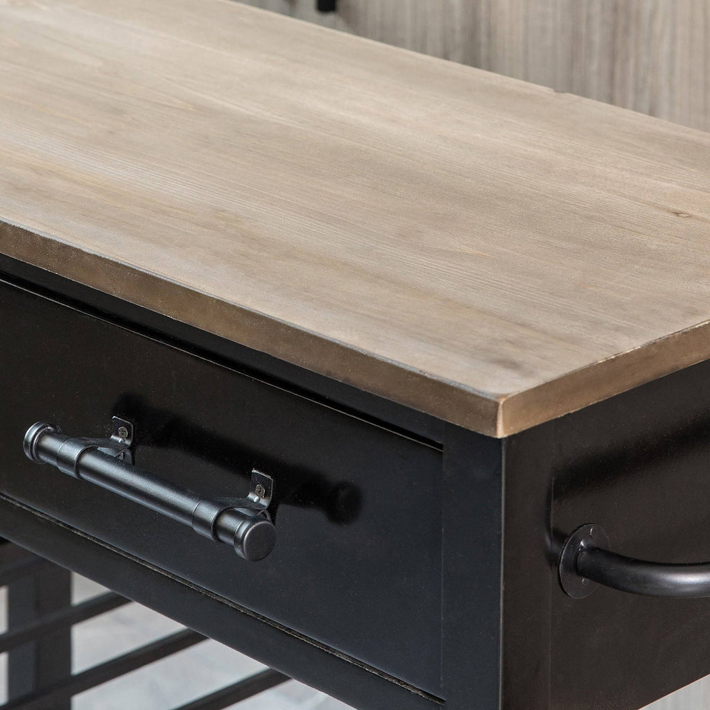 Black Farmhouse Kitchen Cart P9862