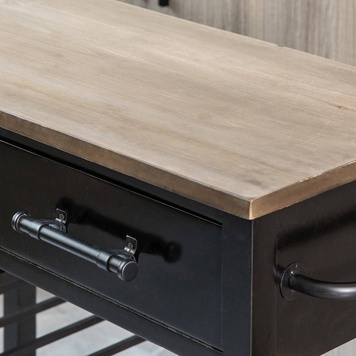 Black Farmhouse Kitchen Cart P9862
