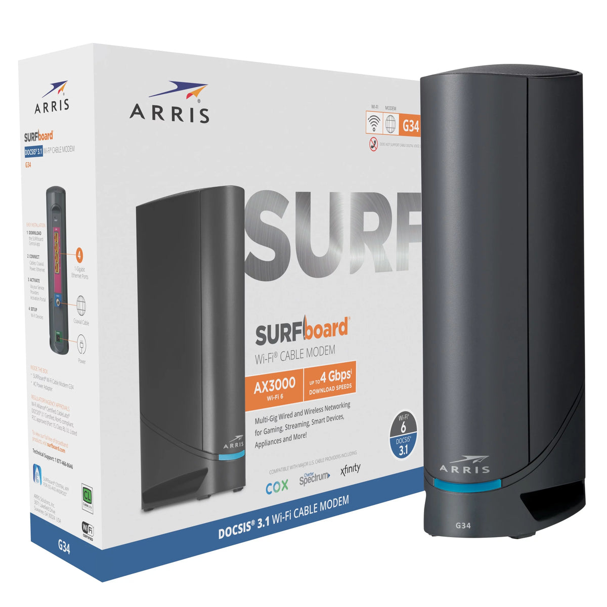 DOCSIS 3.1 Gigabit Cable Modem and AX3000 Wi-Fi 6 Router R7328