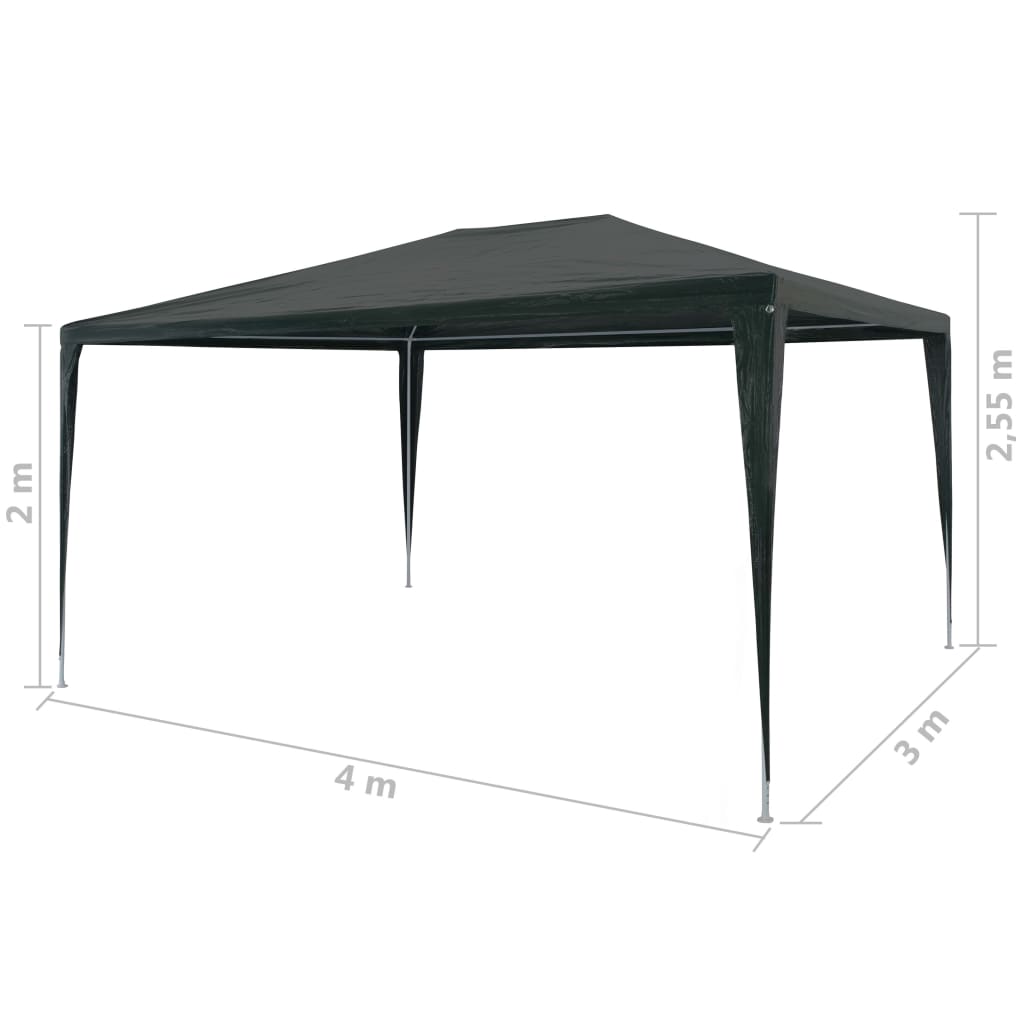 Green PE Party Tent 9'10"x13'1" G600427