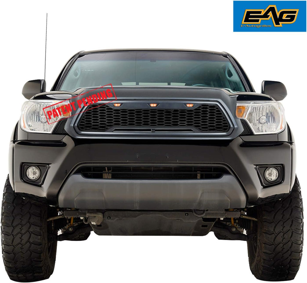 Charcoal Gray ABS Front Grille with Amber LED Lights O903