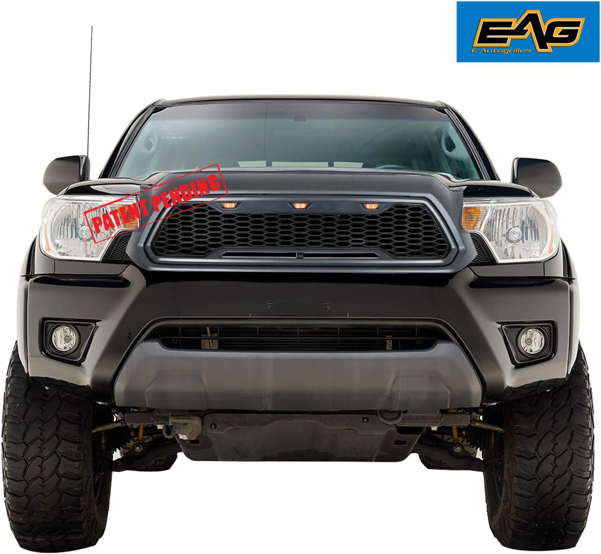 Charcoal Gray ABS Front Grille with Amber LED Lights O903