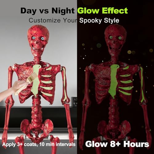 5.4Ft Posable Skeleton with Glowing Eyes H40310