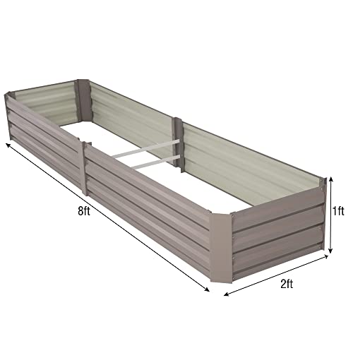Gray Steel Raised Garden Bed (8x2x1FT) Z66611