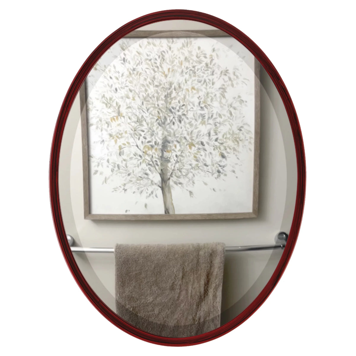 Black Cherry Oval Mirror P2132