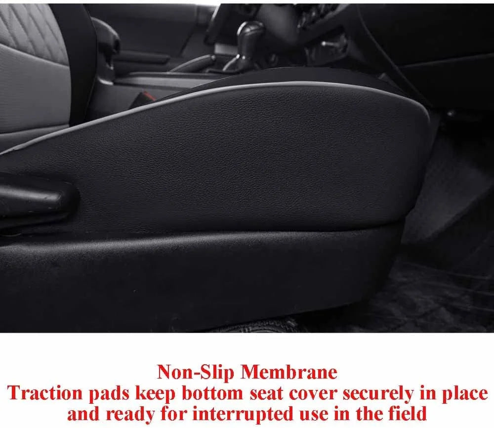 Black/Gray Leather Car Seat Covers Full Set G31526