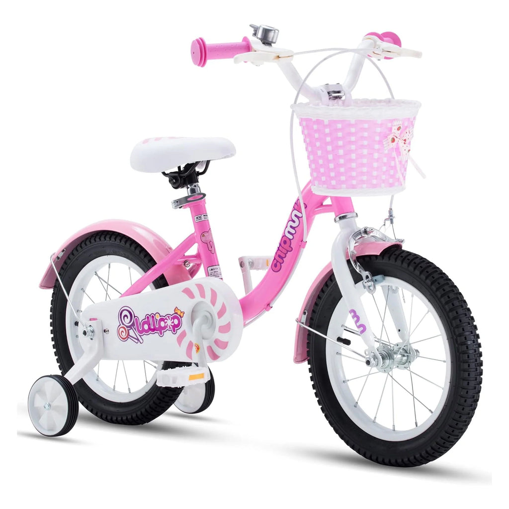 14 Inch Girls Kids Bike with Basket Training Wheels E942290