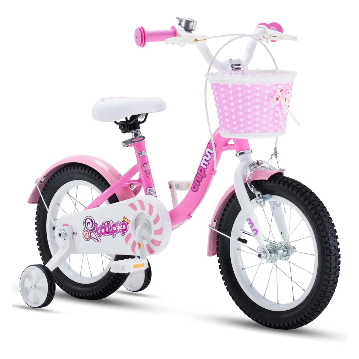 14 Inch Girls Kids Bike with Basket Training Wheels E942290