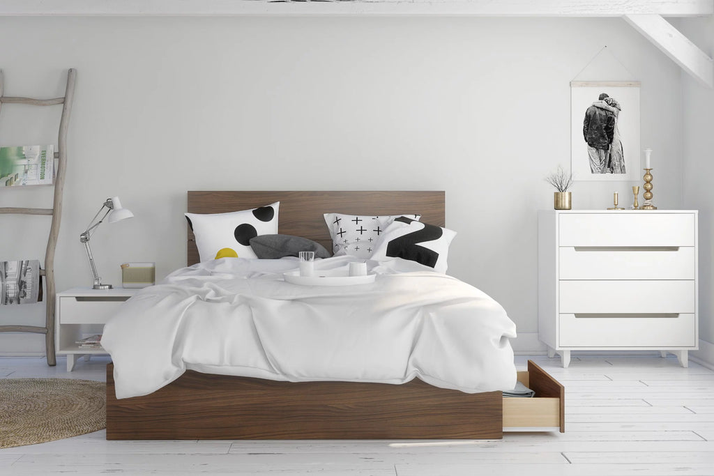 Queen Size Walnut Wood Headboard G946004