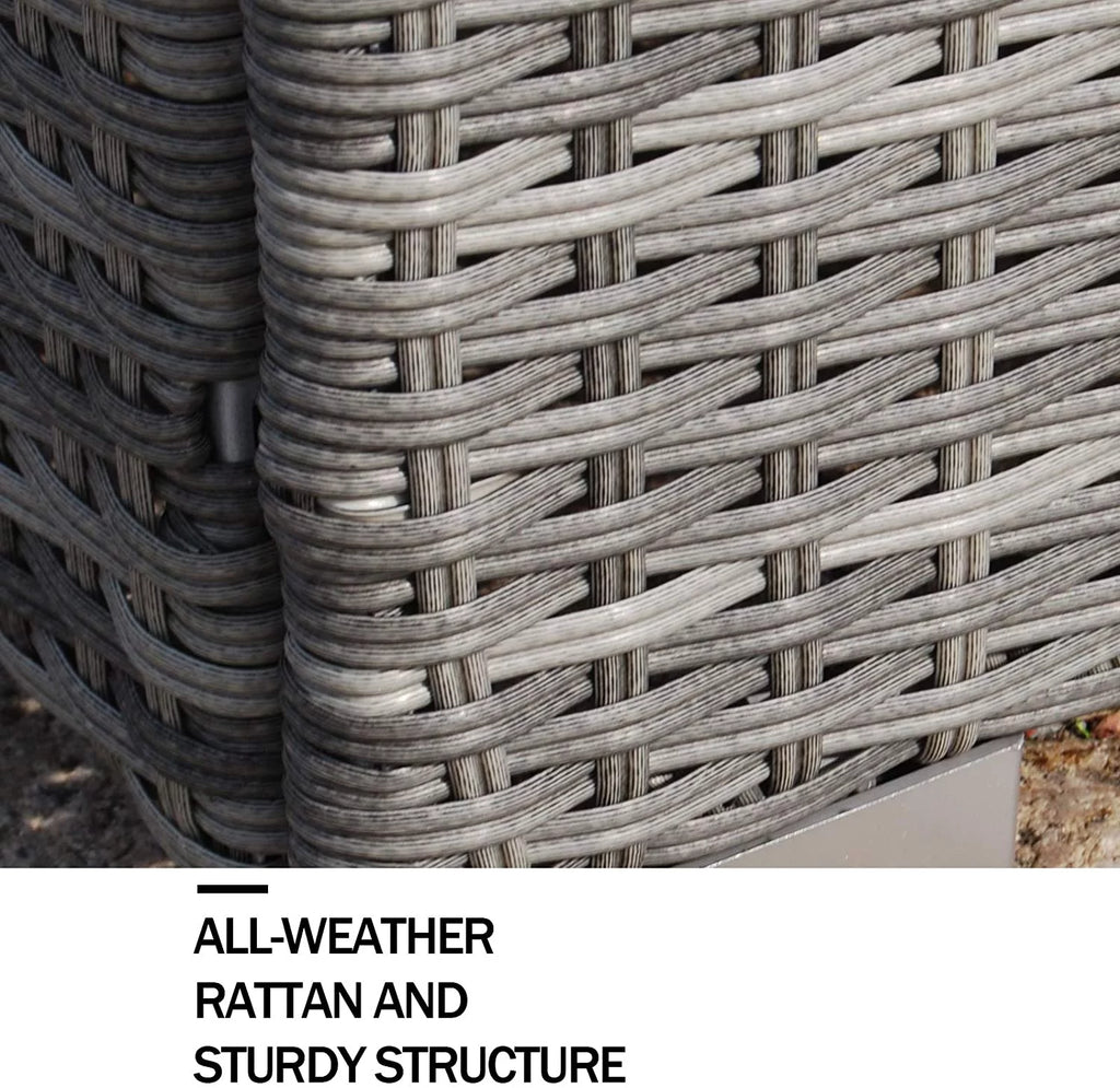 6 Pieces PE Rattan Wicker Outdoor Sofa Conversation Set with Cushions F98478