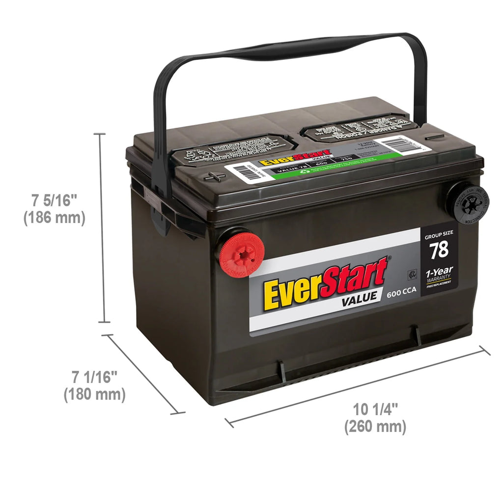 Lead Acid Automotive Battery Group Size 78 12 Volt 600 CCA V2289