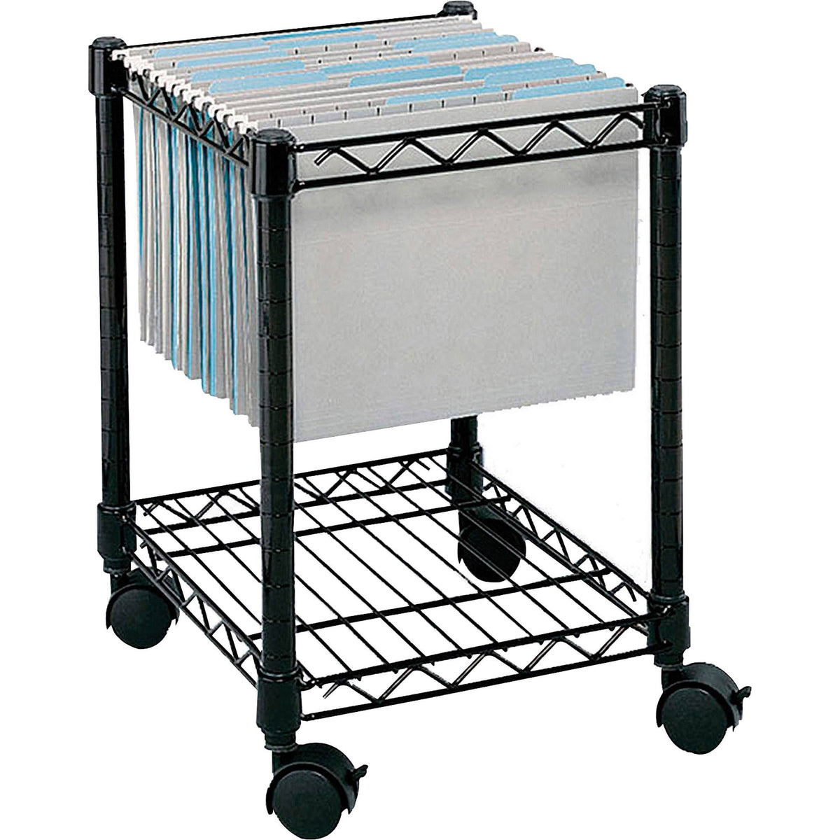 Black Steel Wire Mobile File Cart N988