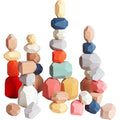 36pcs Wooden Colorful Stone Toy Stacking Building Educational Toy for Toddler F296798