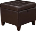 Faux-Leather Storage Ottoman with Wood Legs I96641