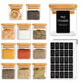 4 oz Set of 12 Glass Spice Jars with Bamboo Lids T7749