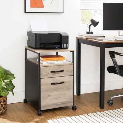 Beige 2-Drawer Mobile Vertical Filing Cabinet L82680