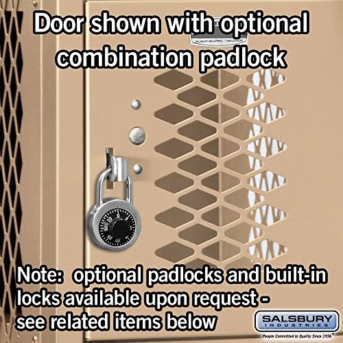 Vented Metal Locker, Six Tier, Tan B859