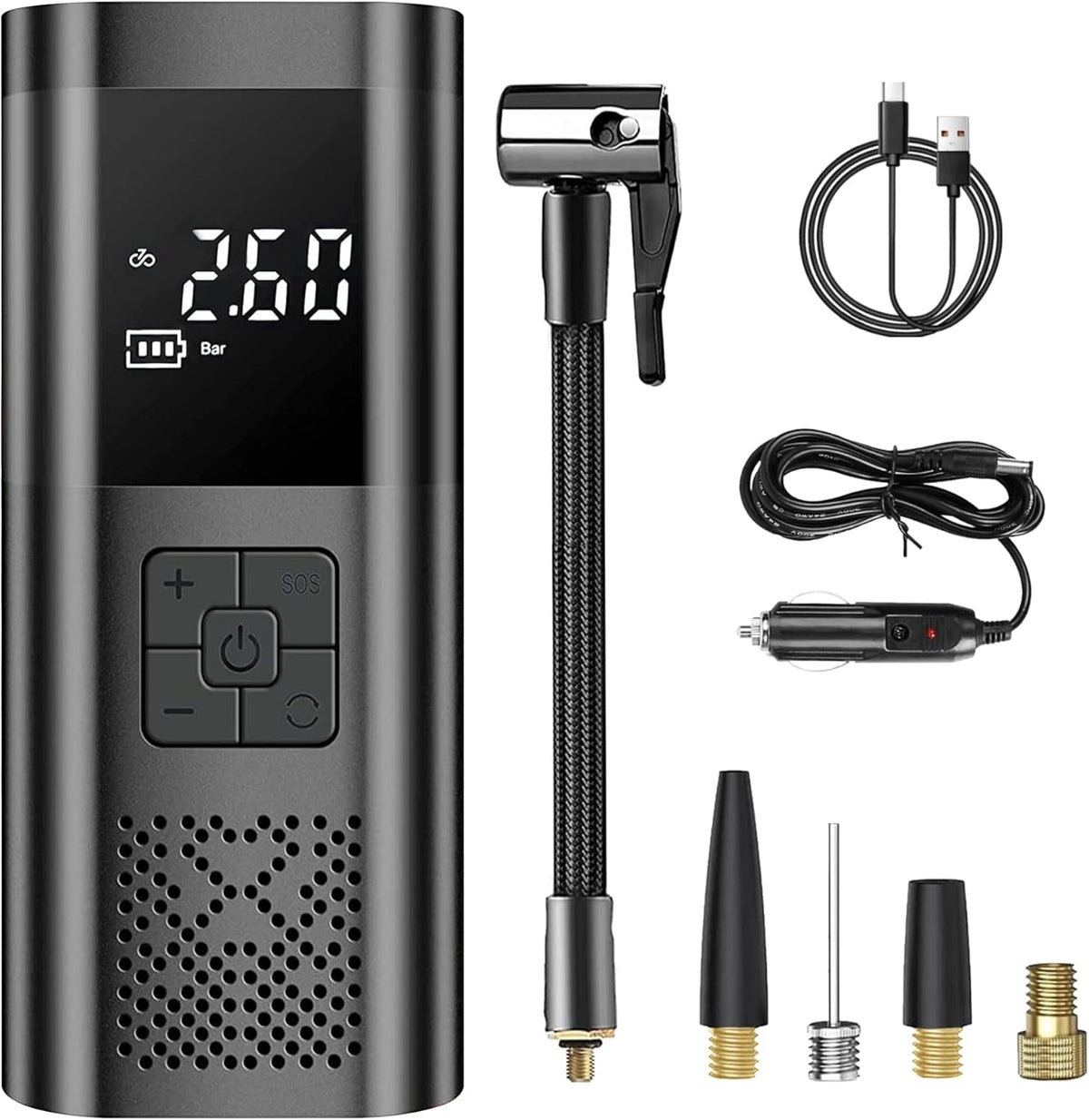 Cordless Portable Tire Inflator Air Compressor with 150PSI Digital Pressure Gauge F145