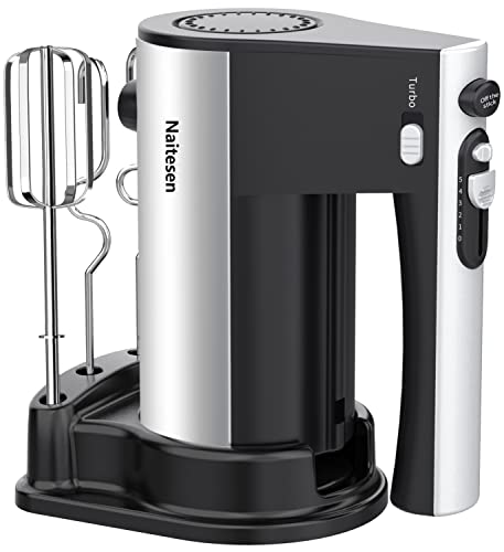 600W 10 Speed Handheld Electric Mixer with Beaters Dough Hooks F5982